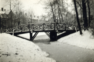 604536 Gezicht op het bruggetje in het Wilhelminapark te Utrecht, ter hoogte van de Koningslaan.